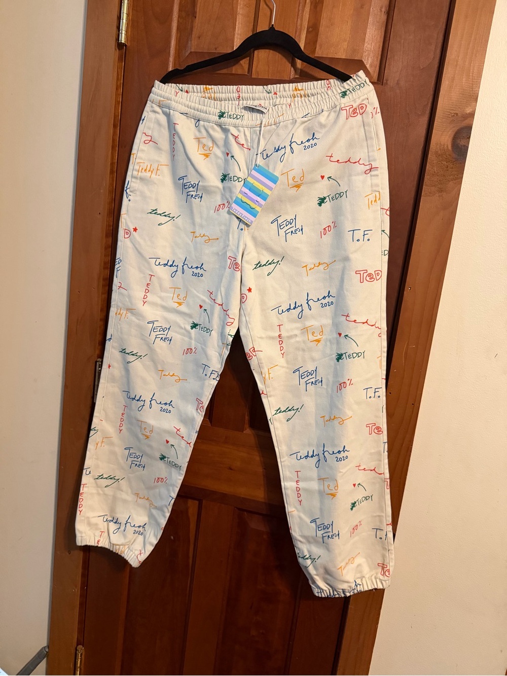 Teddy Fresh Multicolor Script Print Jogger Jeans